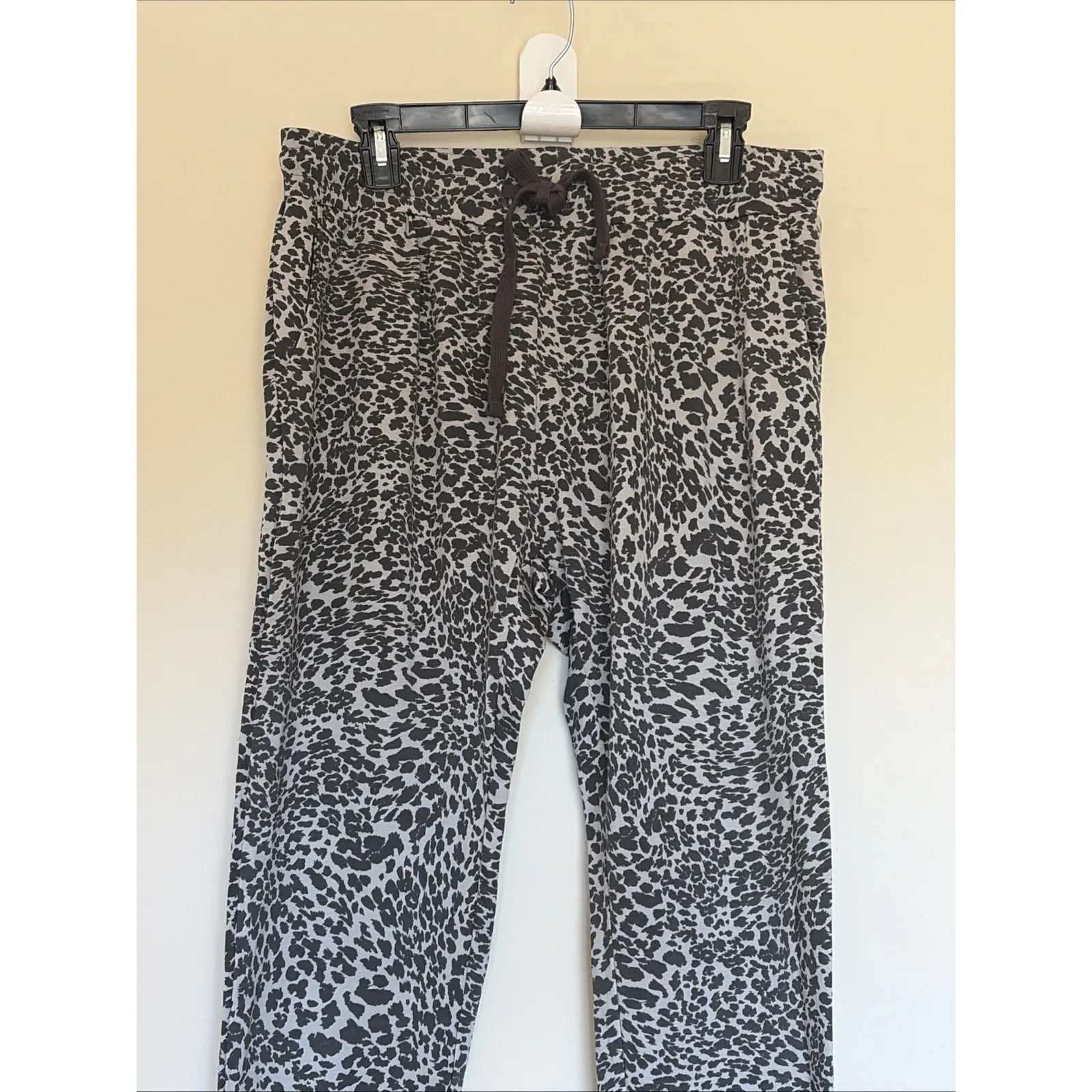 Mono B Gray Grey Cheetah Animal Print Stretch Joggers Casual Lounge Pants 1XL Size XL - Image 2