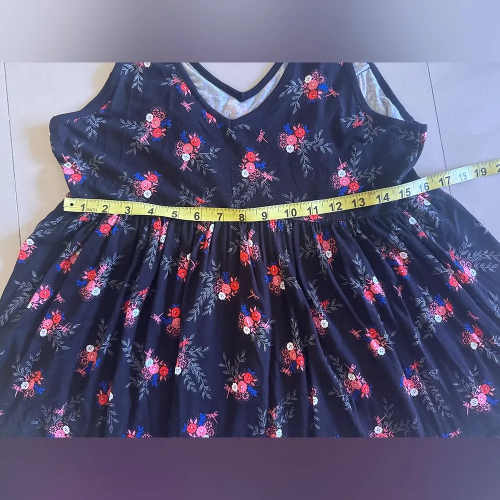 Torrid Women’s Plus Size 00 Sleeveless Black And Pink Floral Dress Summer Outfit - Image 9