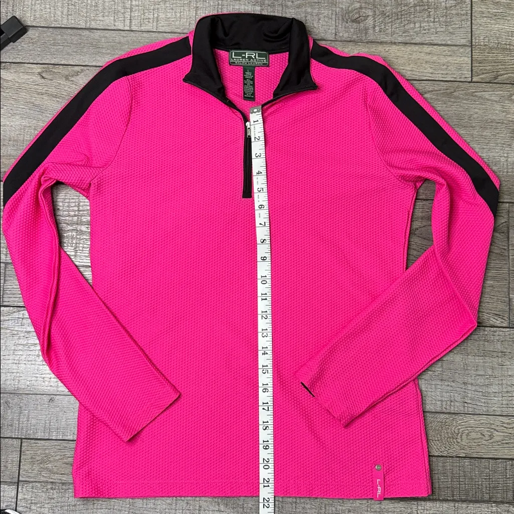 Ralph Lauren Active Pink and Black Zip Pullover - Image 5