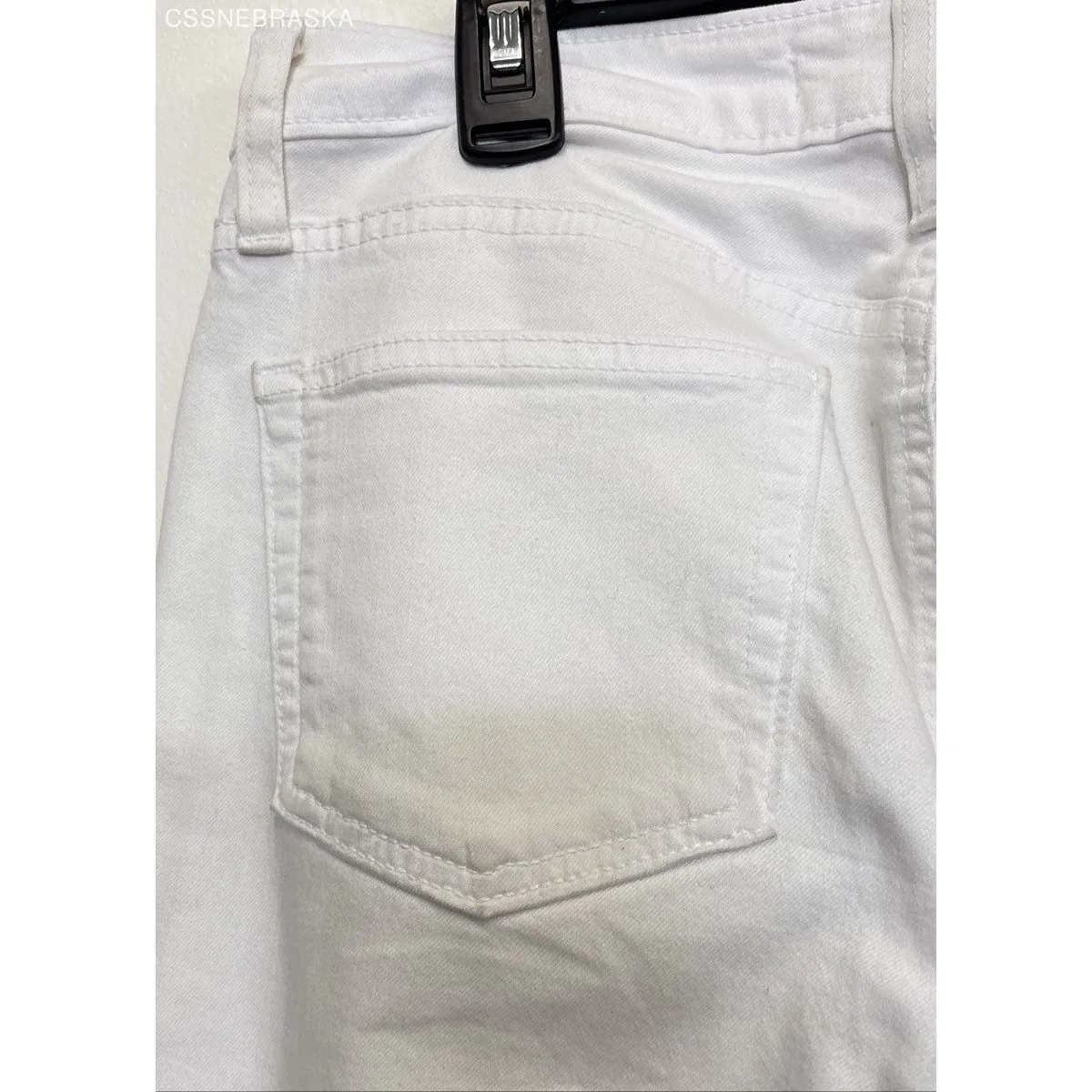 Just Black White High Waisted Straight Leg Stretchy Jeans - Size 30 - Image 3