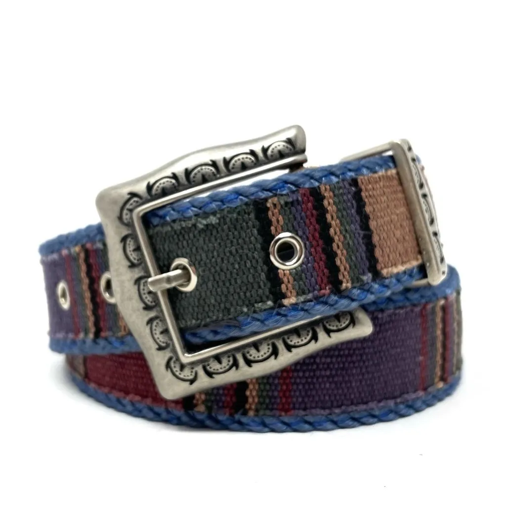 Century Canada Southwestern Belt Size Small Aztec Boho Silver Hardware Sz S Blue - Image 6