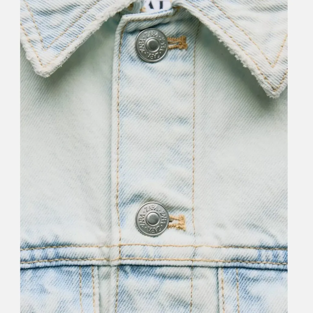 NWT  ZARA LIGHT BLUE TRF MINI DENIM DRESS With Attached Skirt Bloggers Fave Medi - Image 6