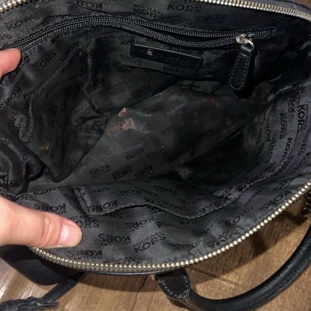 Black Michael Kors Emma bag with strap - Image 5