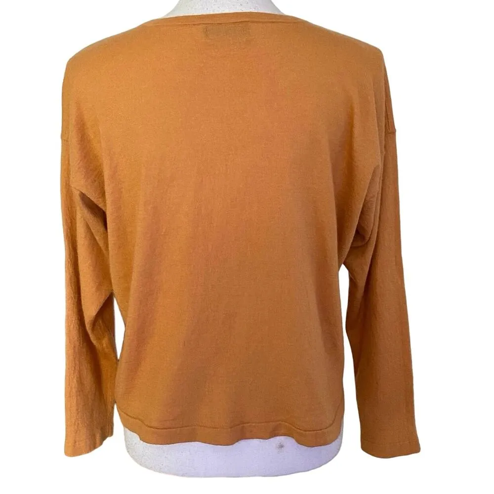 Eskandar Size L Cashmere Silk Boxy Fit Crewneck Sweater Butterscotch TINY FLAW Tan Size L - Image 2