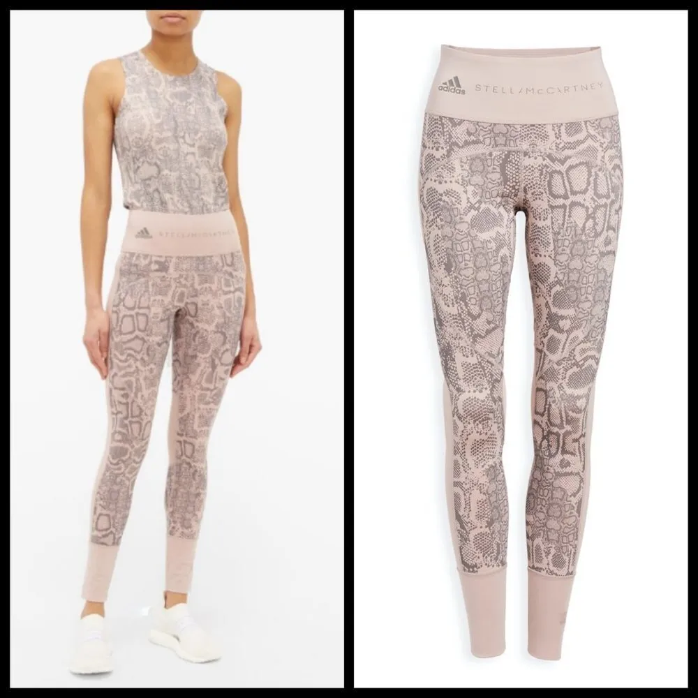 💕ADIDAS BY STELLA MCCARTNEY💕 Snake Print Leggings in Pink XS NWOT - Image 8
