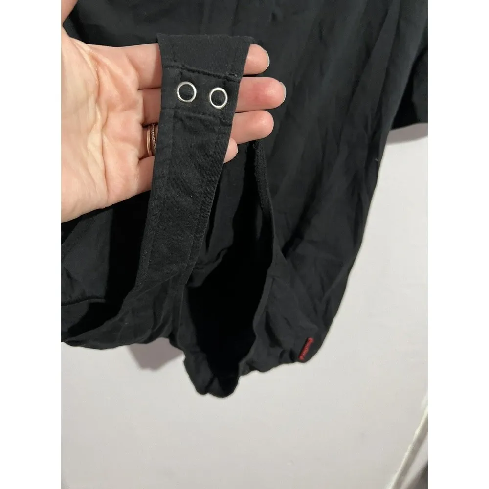 n:PHILANTHROPY Womens Black One Shoulder Ruffled Collar Bodysuit Top M - Image 99