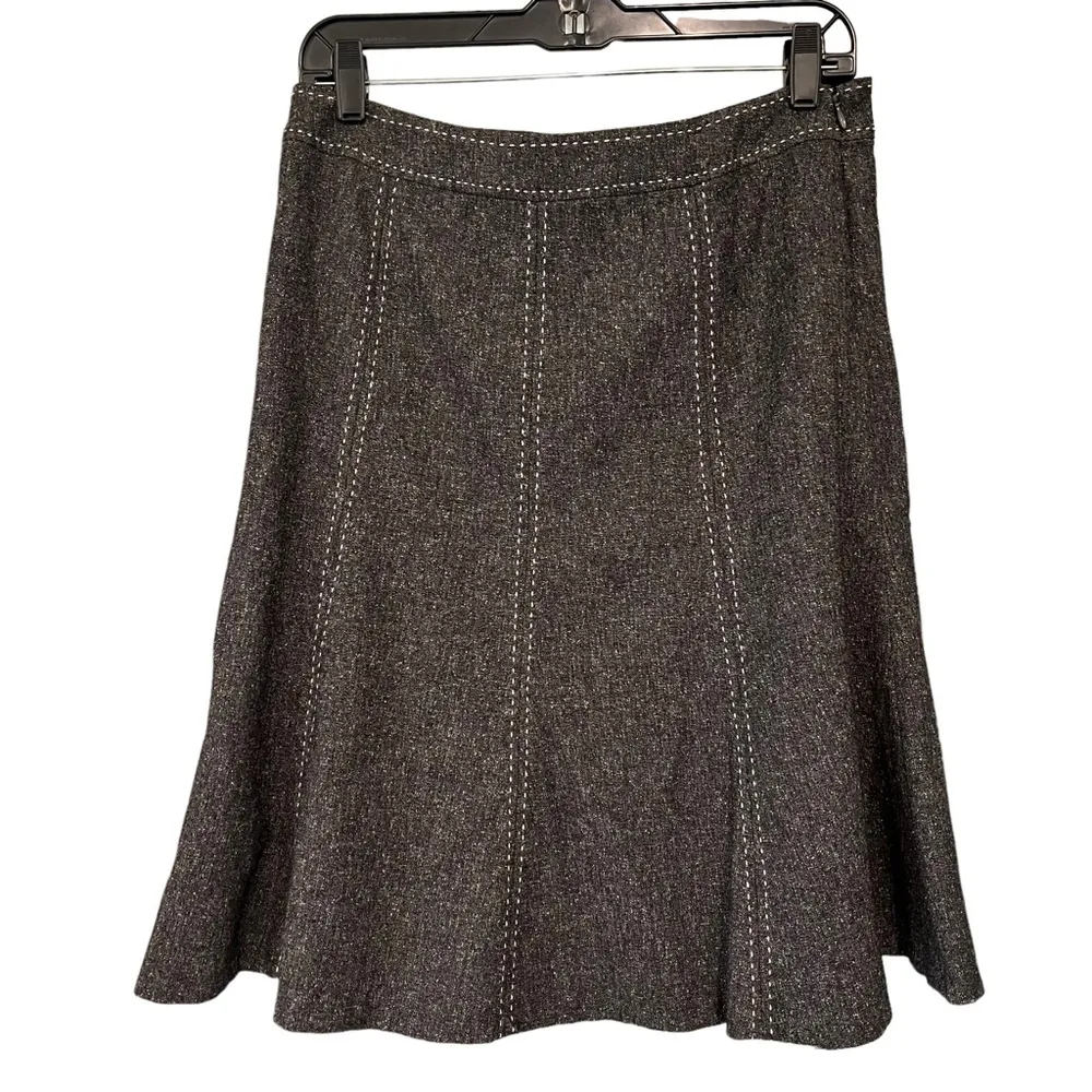 White House Black Market Gray Flared Skirt - Image 2