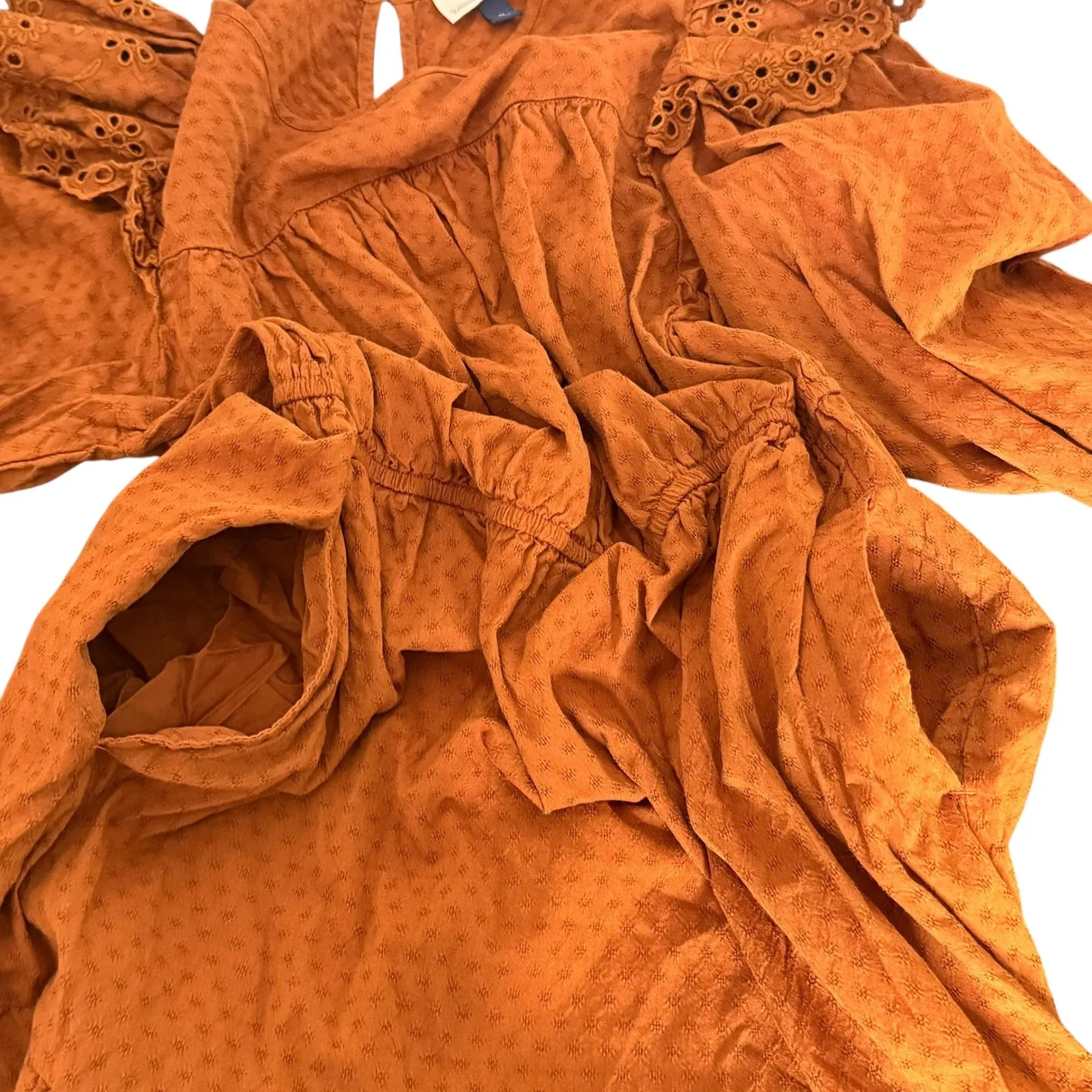 Universal Thread Dress Womens M Eyelet Ruffle Cottagecore‎ BOHO Tiered - Image 10