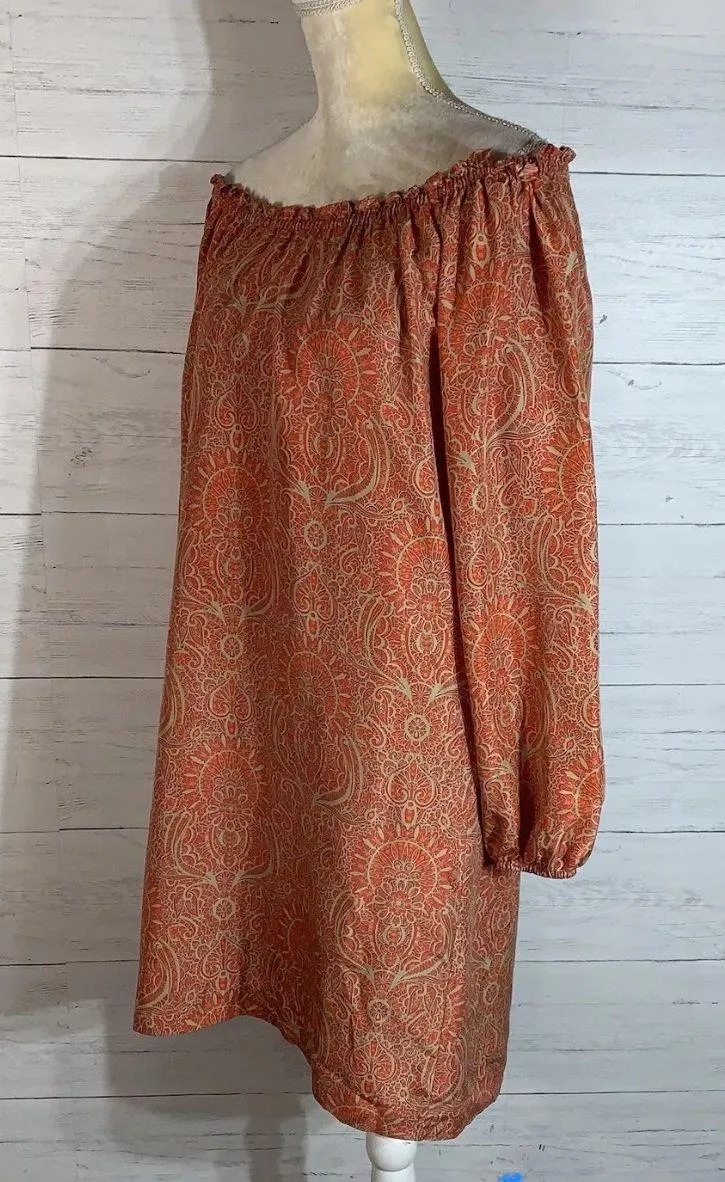 Michael Kors Silk Scarf Print Shift Dress Baroque Casual Luxe Brunch small - Image 8