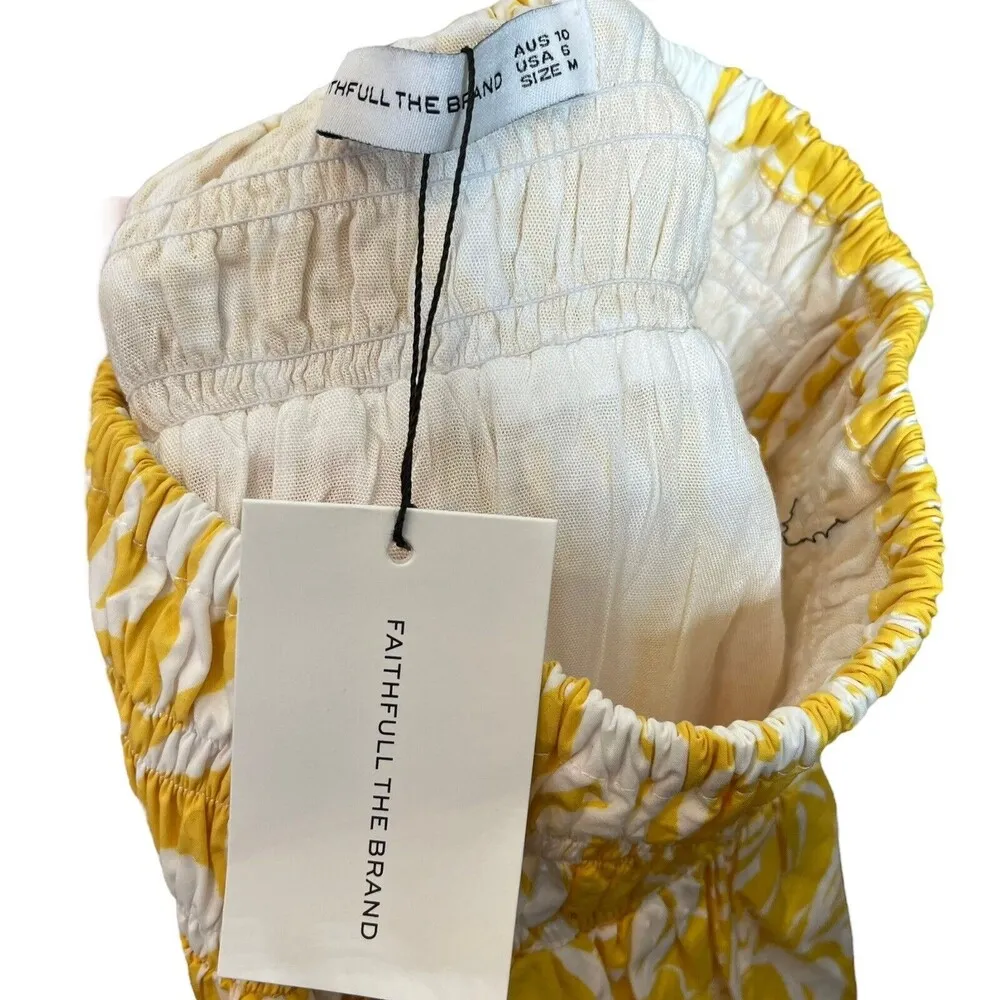 Faithfull The Brand NWT Kiera Midi Skirt Women’s Size Medium Floral Marigold - Image 7