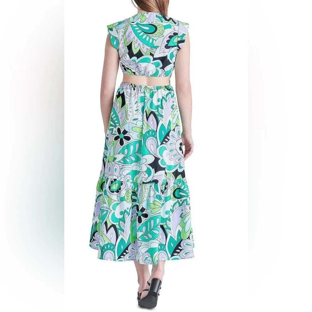 Steve Madden Amanda Cutout Midi Dress, Multi Size XL New w/Tag in Packaging - Image 4