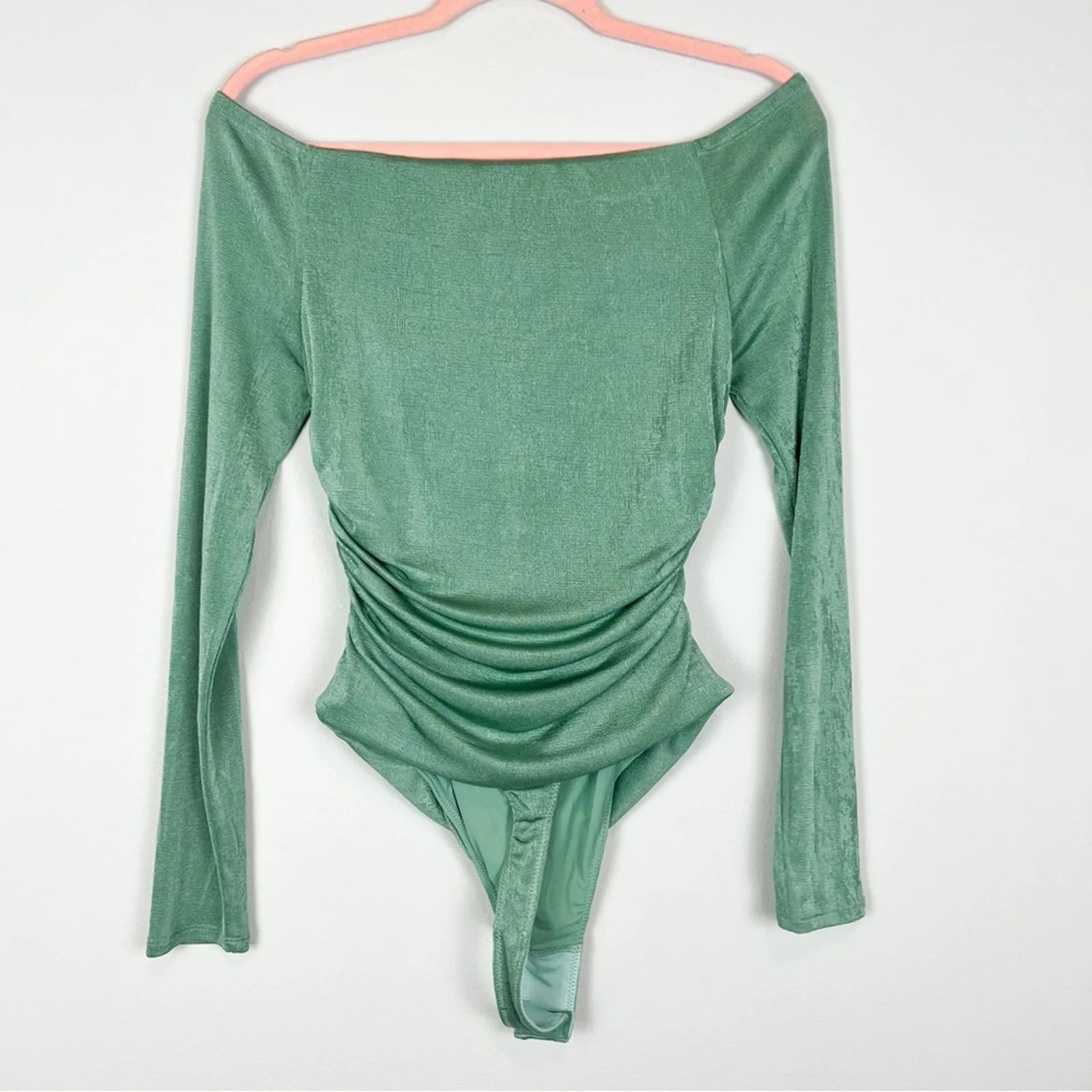 Not‎ Yours To Keep Marilla Bodysuit Long Sleeve Sage Green Revolve Size Medium - Image 7