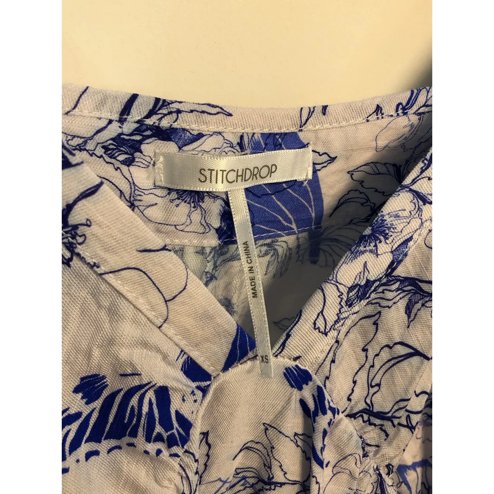 Stitchdrop blue white maxi dress with flutter tank straps Size XS - Image 6