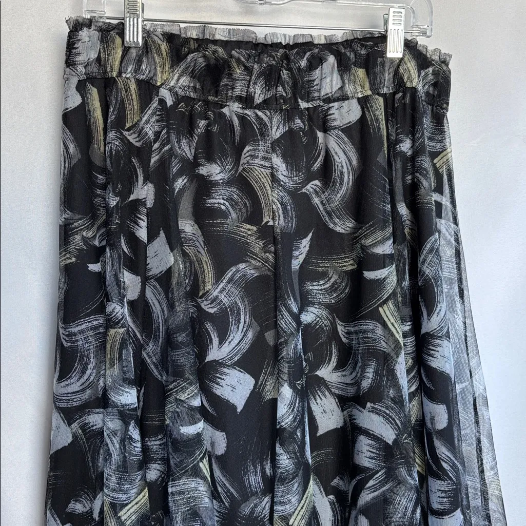 Cato Size L Cato Fashions Frosted Ruffled Mesh Skirt raw hem with liner - Image 5