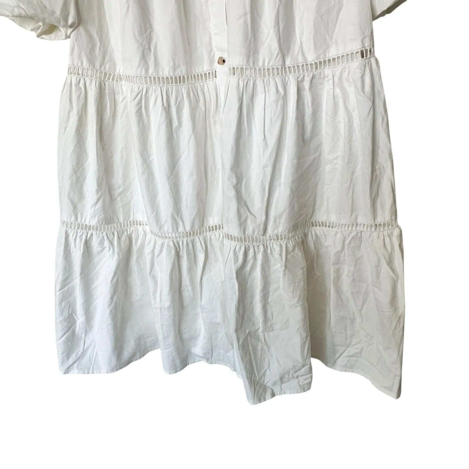 NWT Impressions Sunday Stroll S white cotton Sundress mini babydoll dress - Image 7