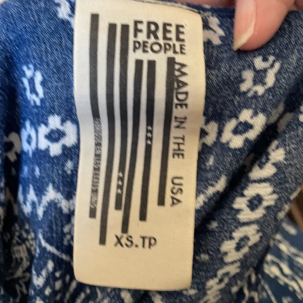 Free People Spring It On Blue Bandana Dress XS - Image 6