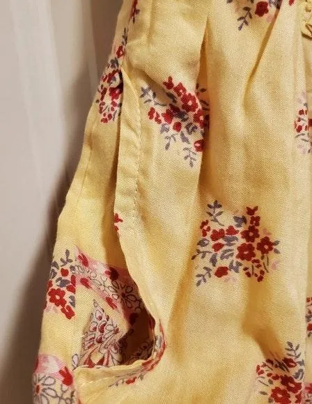 Yellow Strapless Sleeveless Floral Elastic Romper - Image 6