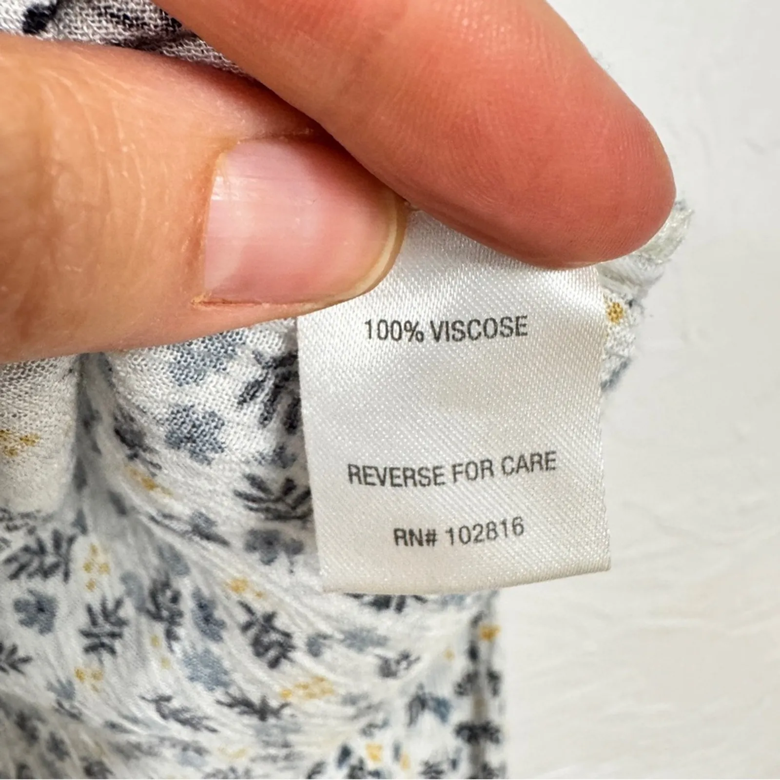 Garnet White Hill Blue Yellow Floral Blouse Womens 0 Shirt Casual Flowy Spring - Image 7