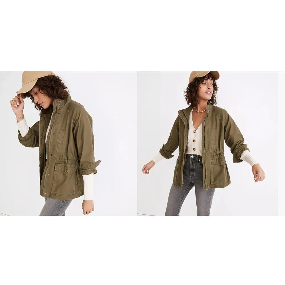 Madewell Northover Desert Olive Oversized Regular Fit Versatile Jacket Size Smal - Image 11