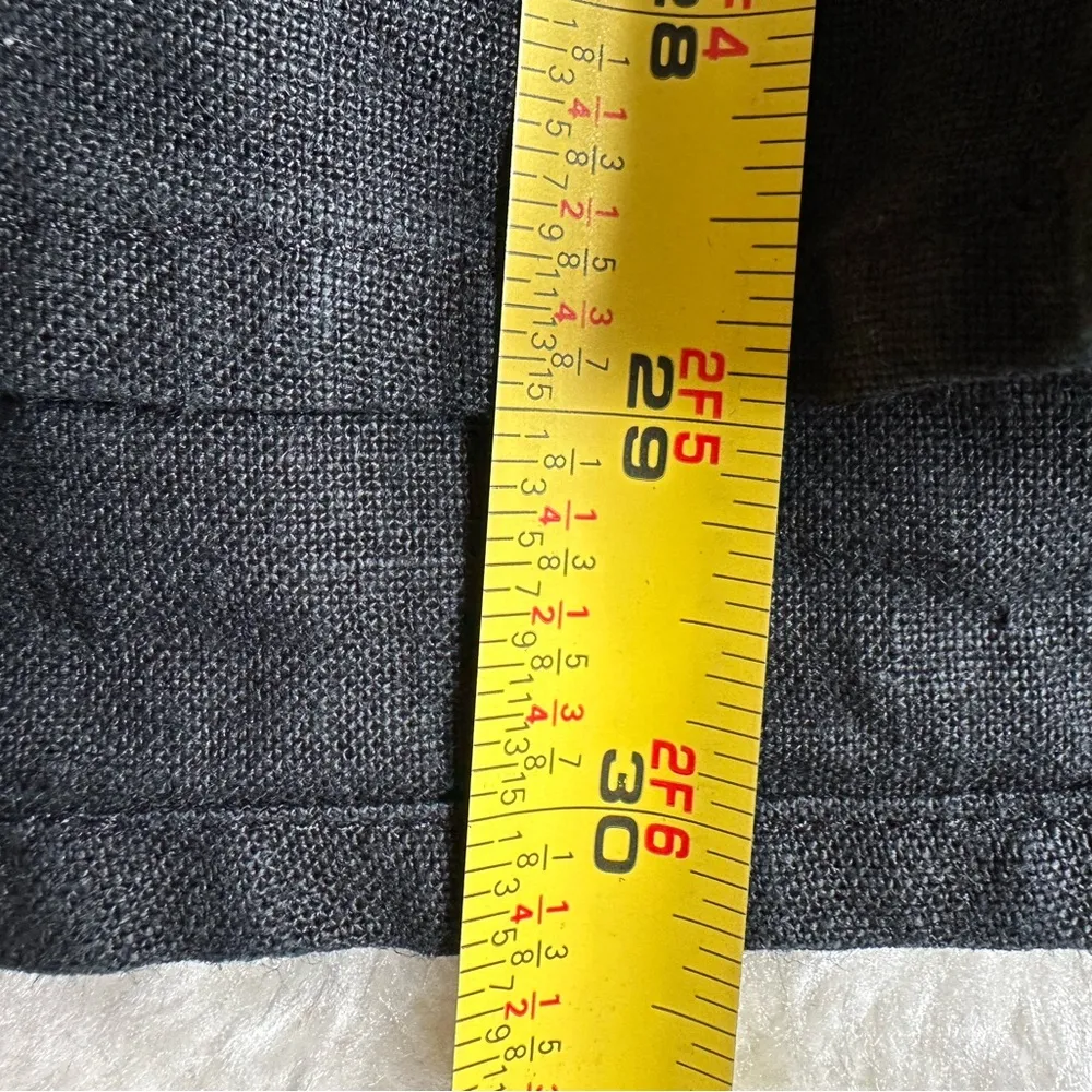 FLAX by Jeanne Engelhart black button down linen light jacket/top size medium - Image 5