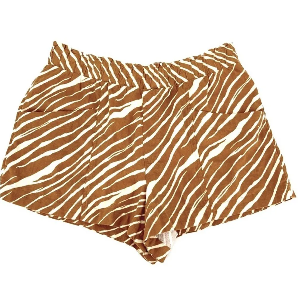 a new day High Waist Tan Zebra Print Shorts. Size M - Image 3
