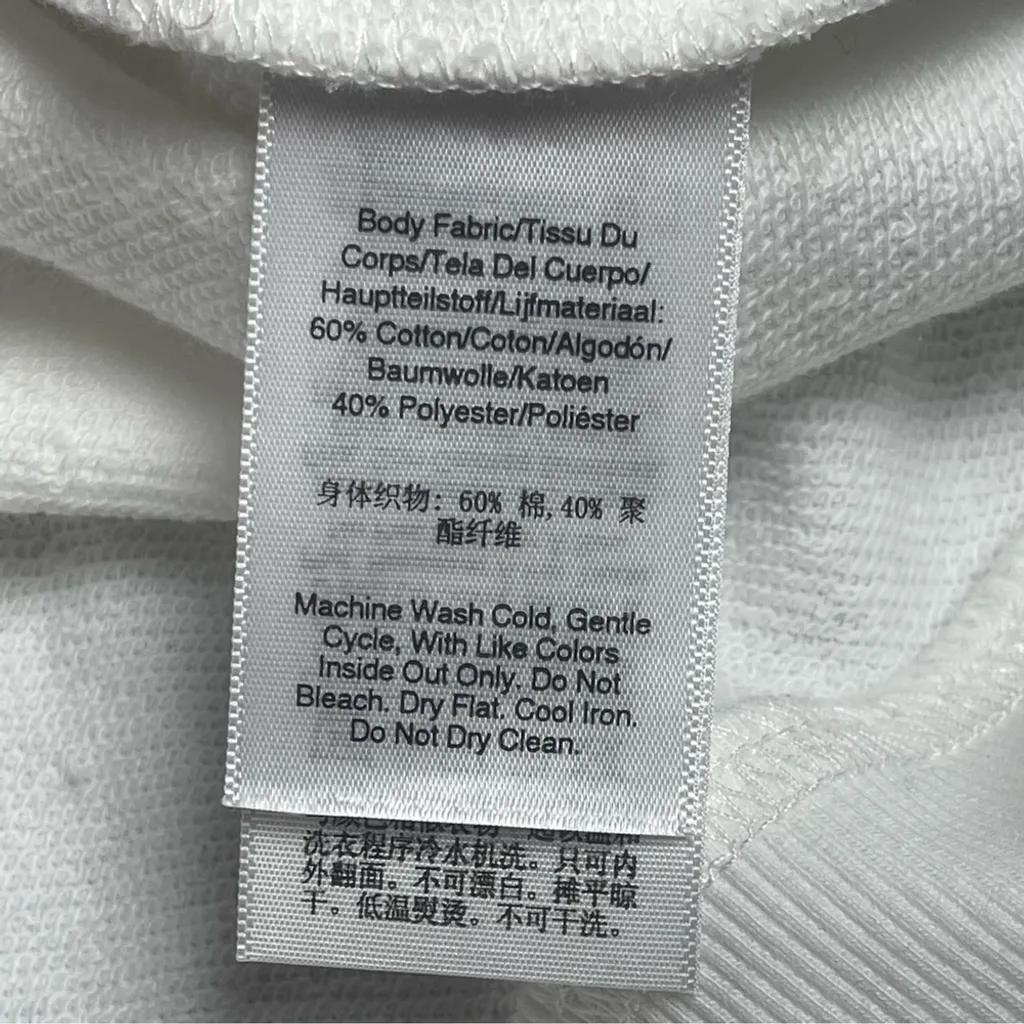 DKNY Novelty NYC graphic dog walking cotton fleece sweatshirt Grunge White Sz L - Image 6