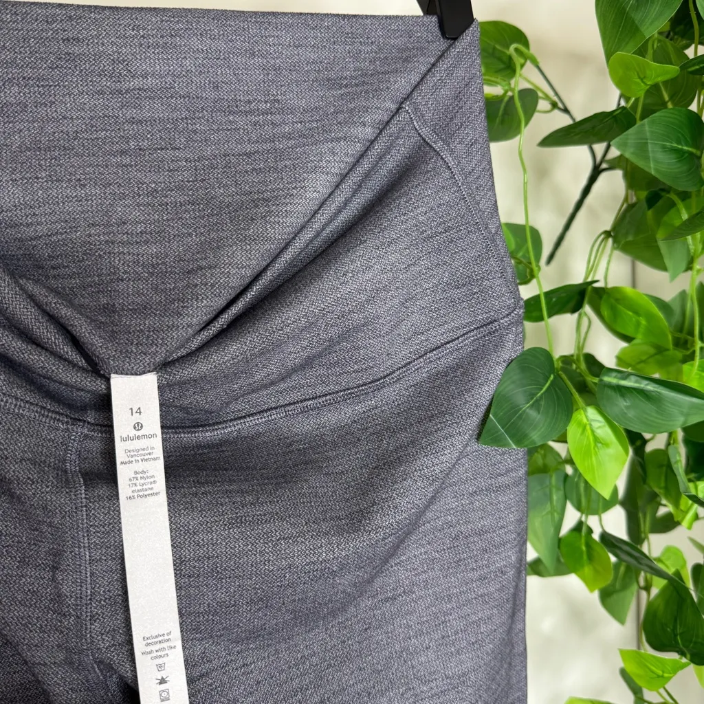 Lululemon Align Pant II 25" Mini Heathered Herringbone Heathered Black size 14 - Image 11