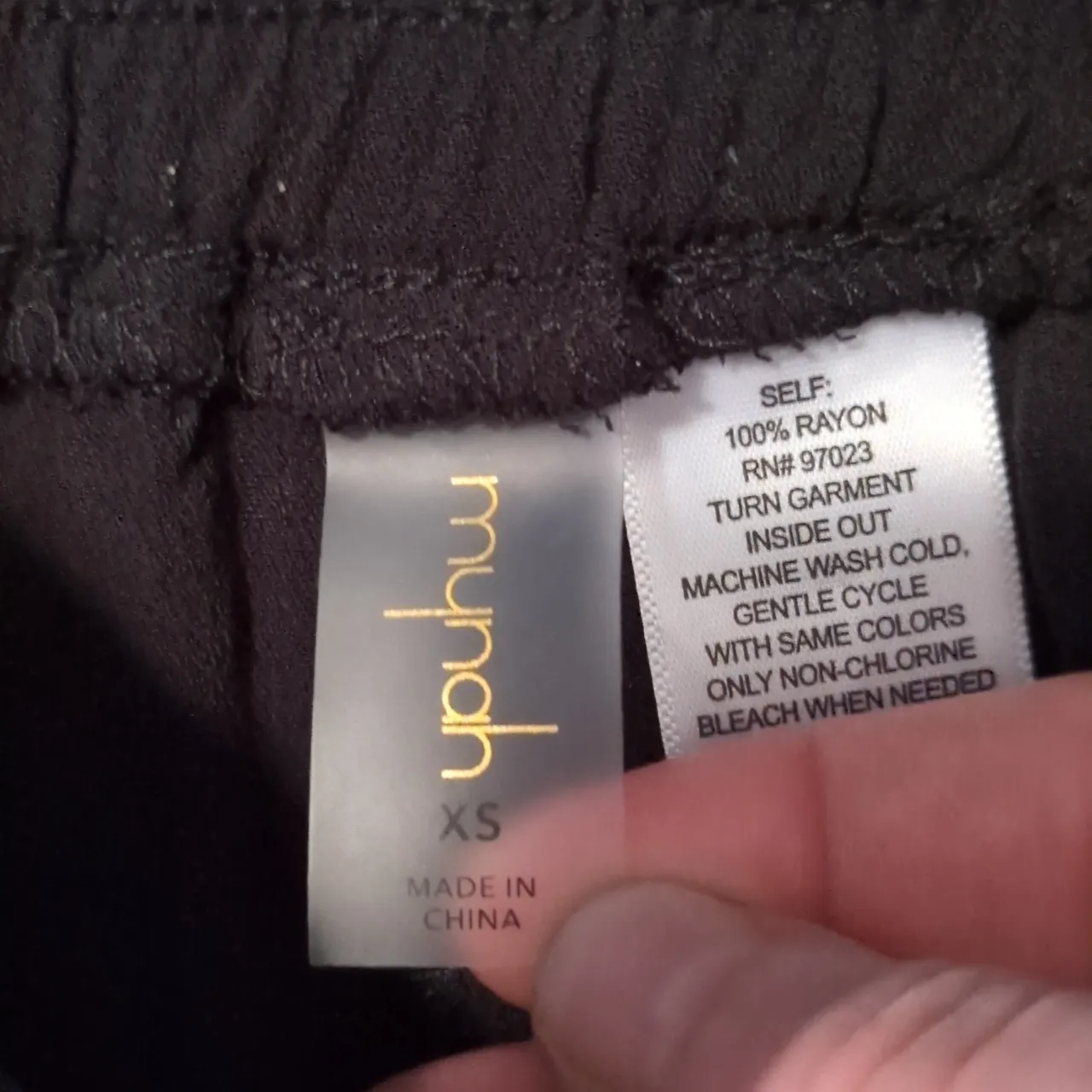 Mynah Side Slit Rayon Beach Pants Size XS Black - Image 5