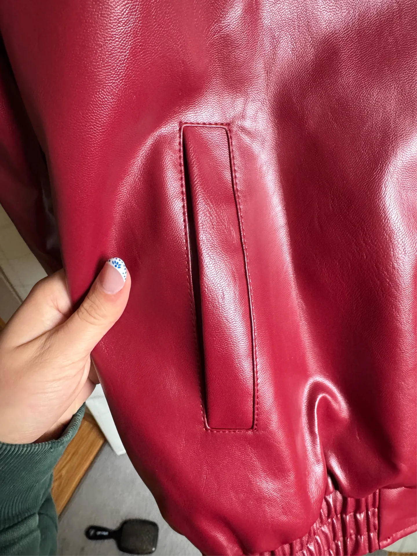Burgundy Leather Jacket - Image 4