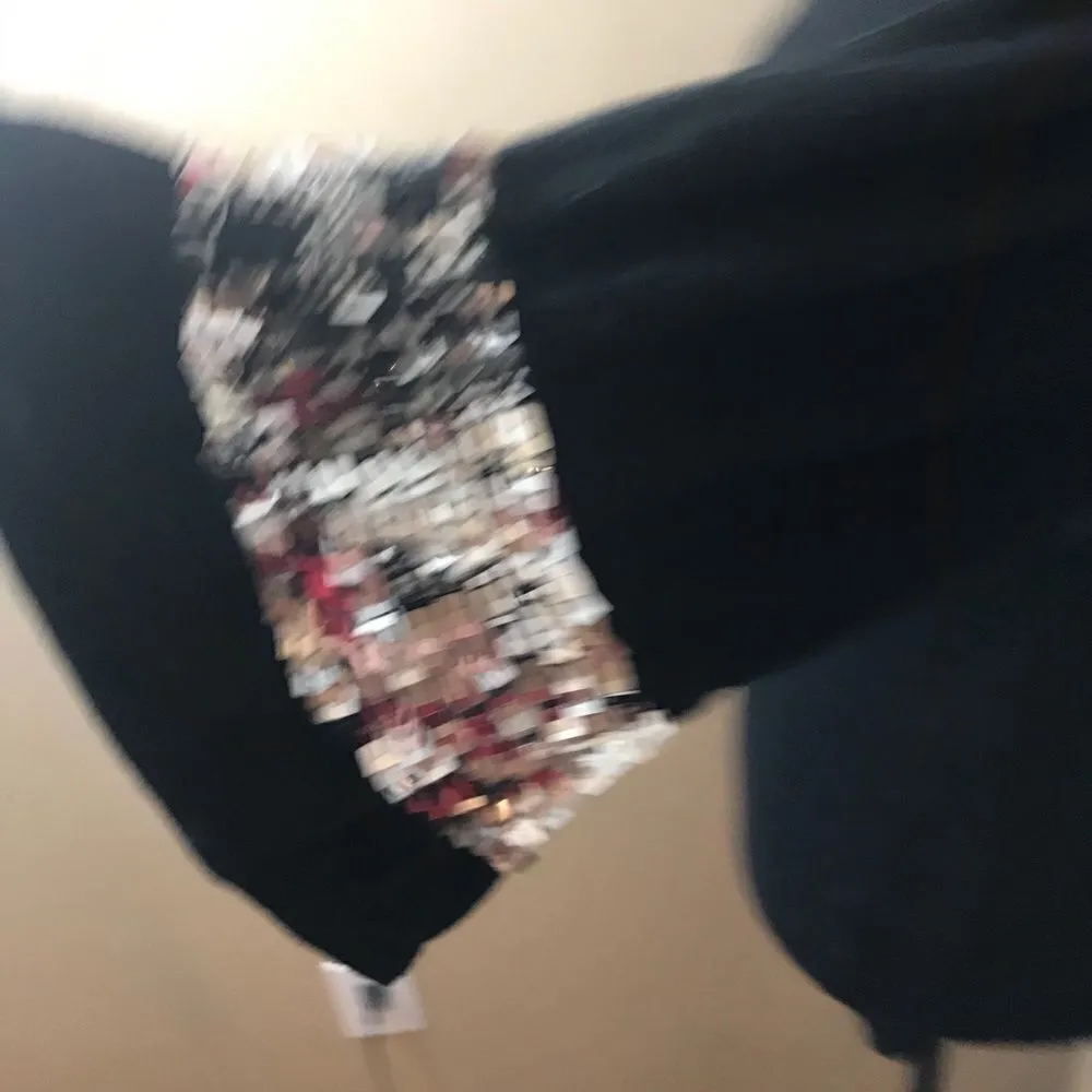 Studio Y size medium black knit pull over silver - Image 15