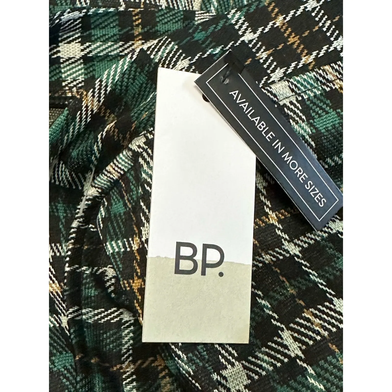 BP Flare Pants Classic Plaid Design High-Rise Waist Soft Fabric Green W XS NWT - Image 7