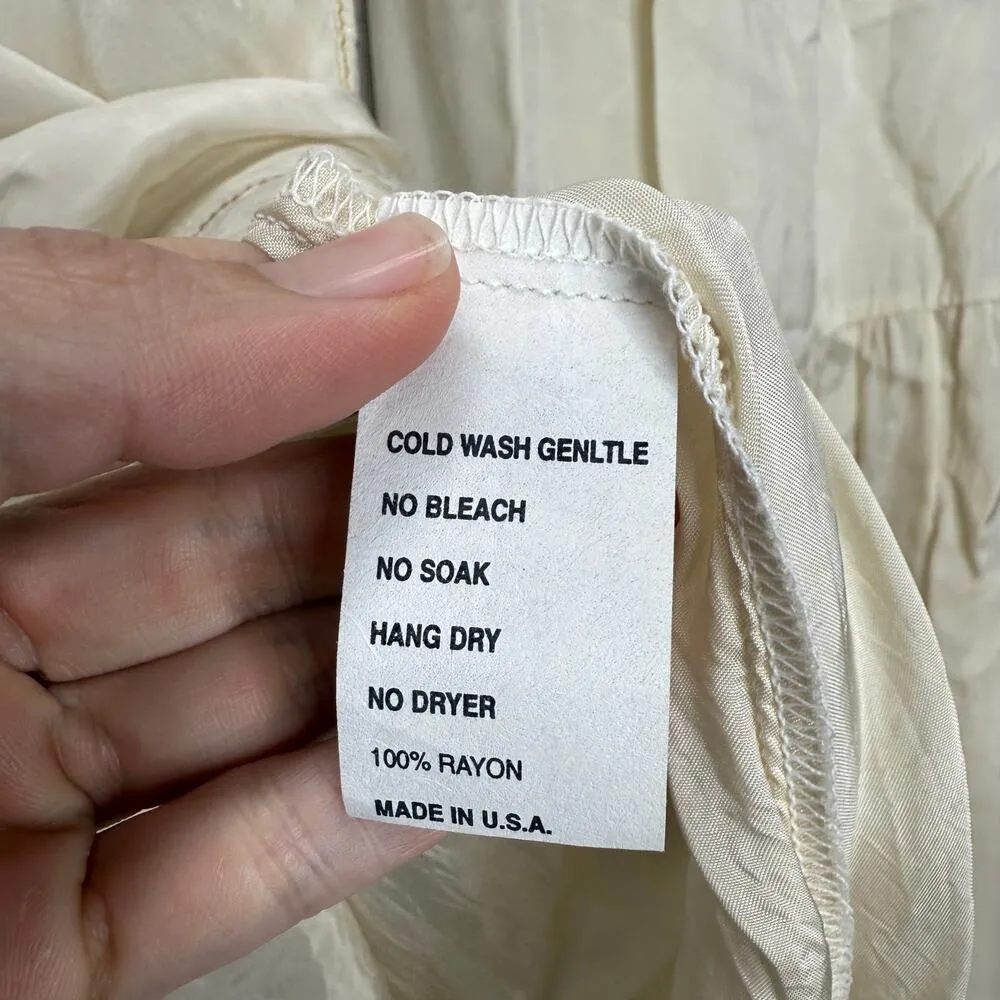 Joey Bisque Playwear Maxi Skirt and Tunic Set Beige Silky Eclectic Size 1 Button - Image 5