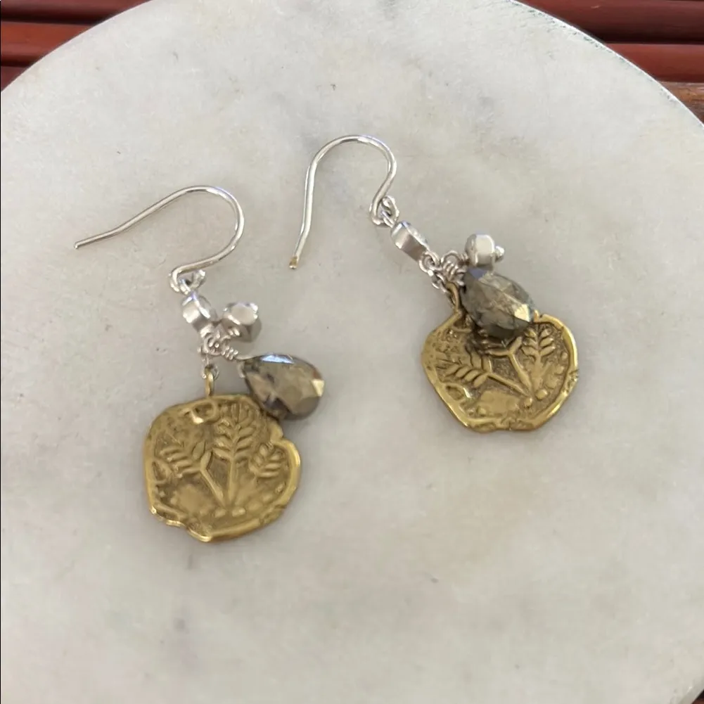 Silpada Bronze and Sterling Silver Coin Dangle Earrings - Image 4