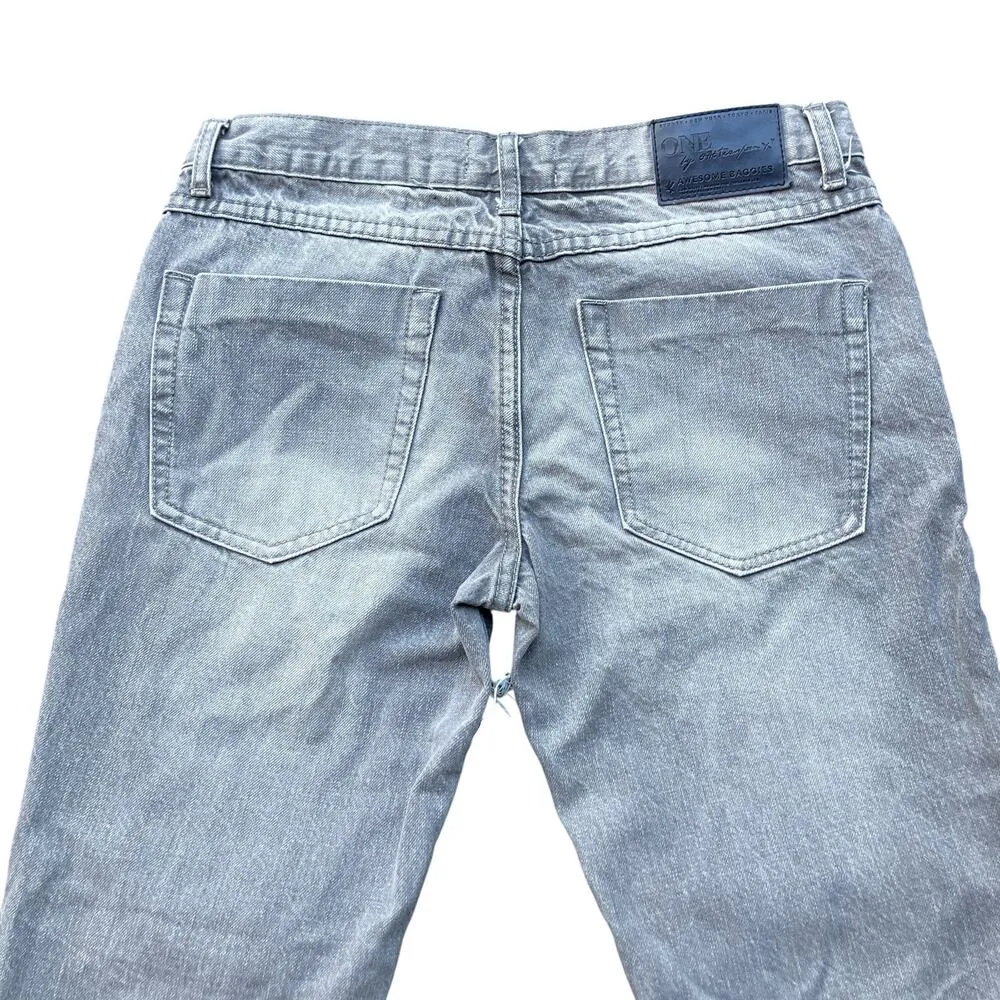 One x One Teaspoon Jeans Sz 27 Gray Distressed Awesome Baggies Tapered Mid Rise - Image 6