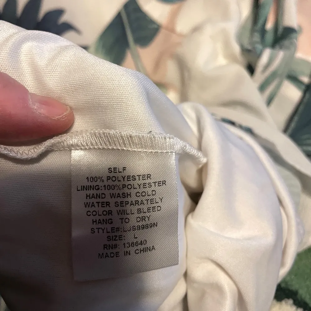 L’atiste Strapless Floral Palm Tree Leaves Romper With Pockets Size Large Beach - Image 10