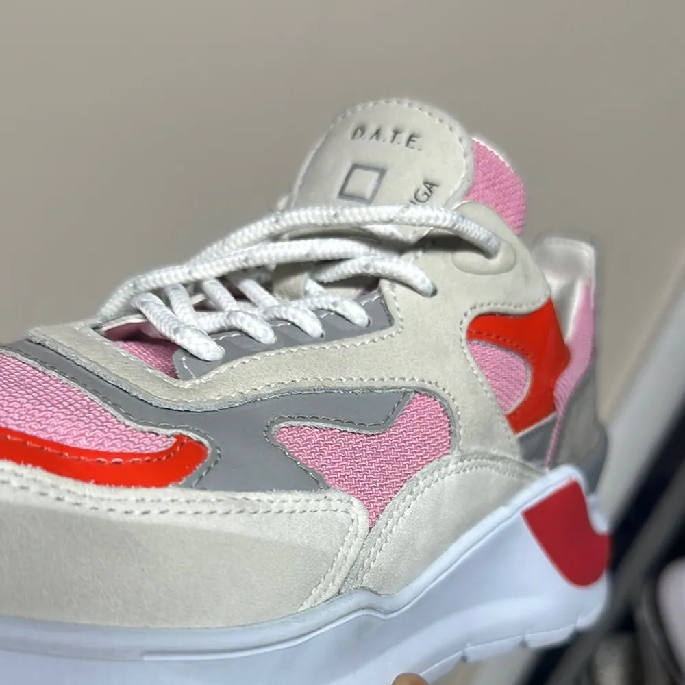 D.A.T.E. Sneakers Platform Dad Pink Gray Red White Mix Material Cushion Size 8 - Image 7