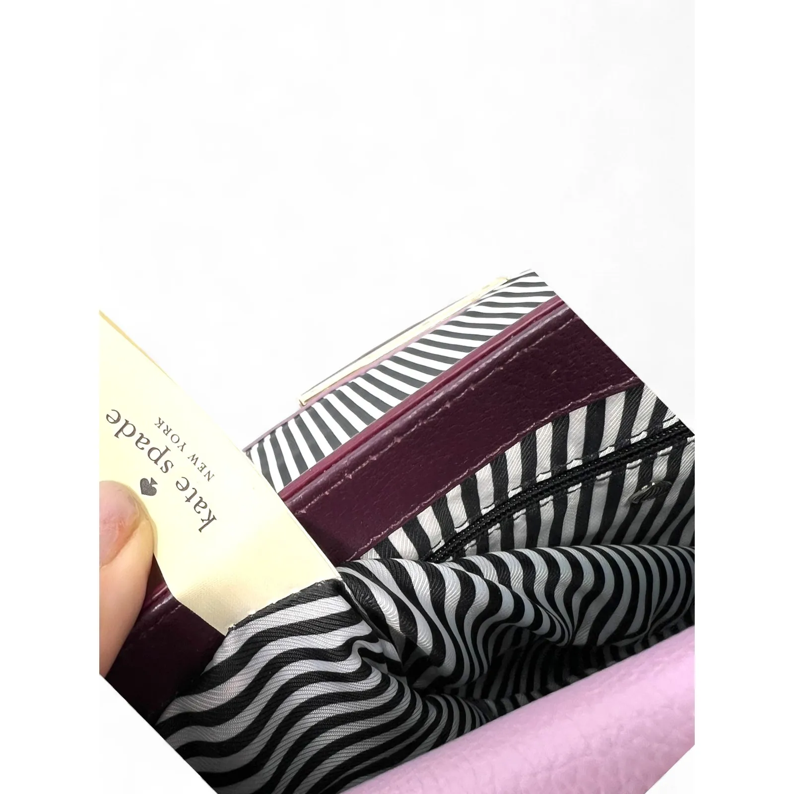 carmel court kaela large multi-part interior purple leather Bag Purse Crossbody - Image 8