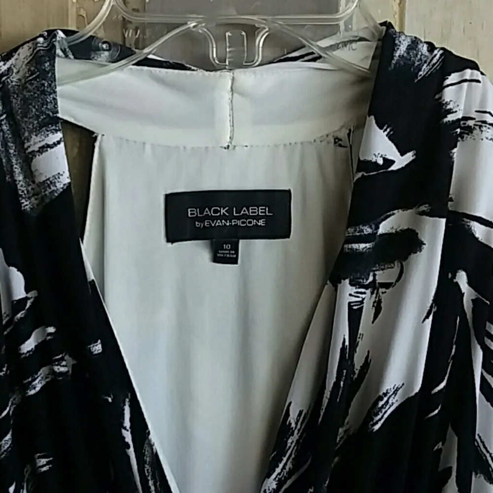 Black Label by Evan Picone dress black and white - Image 3