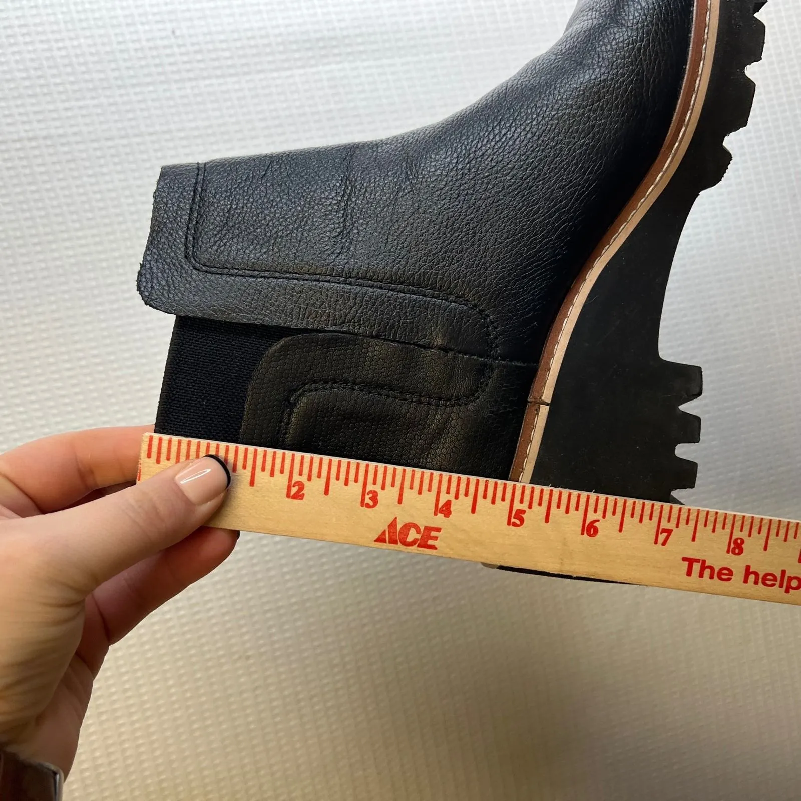 Dolce Vita Huey H20 Black Leather Chelsea Sole Wedge Ankle Boots Women Size 8.5 - Image 8