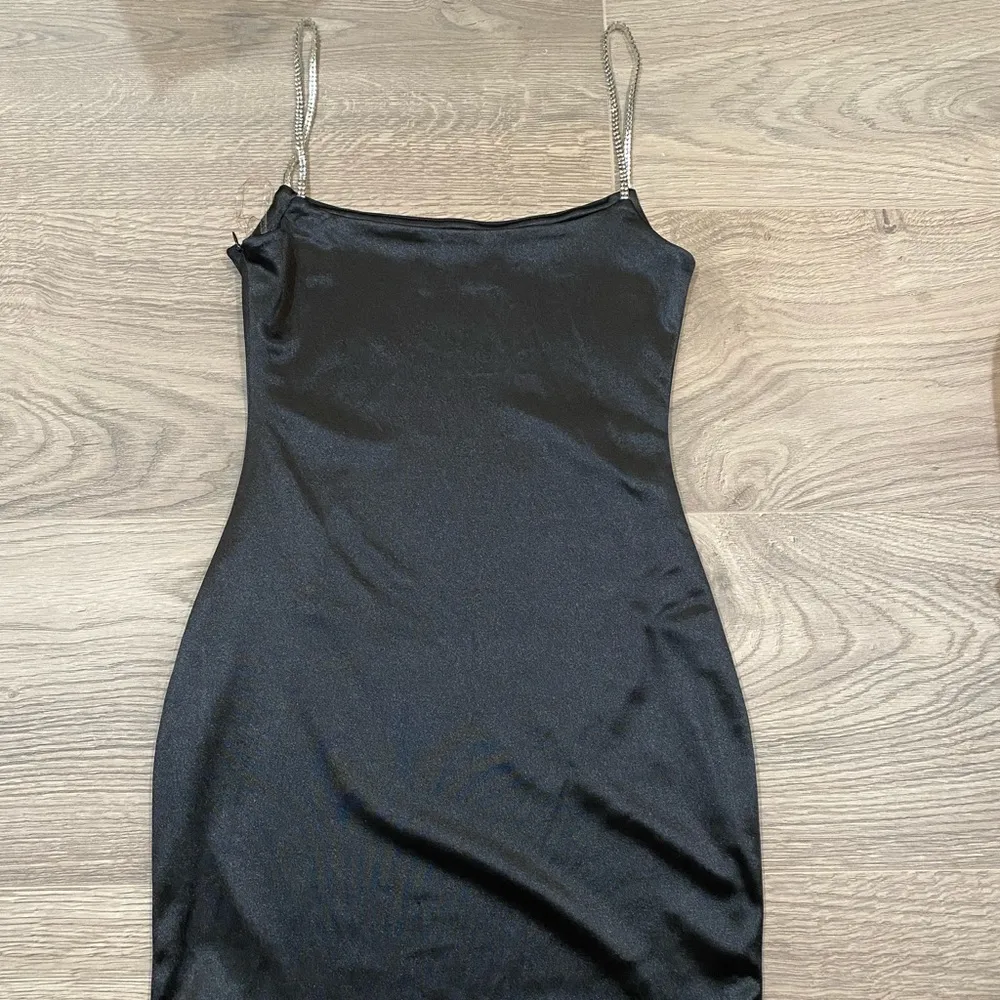 Black Rhinestone strap mini dress - Image 2
