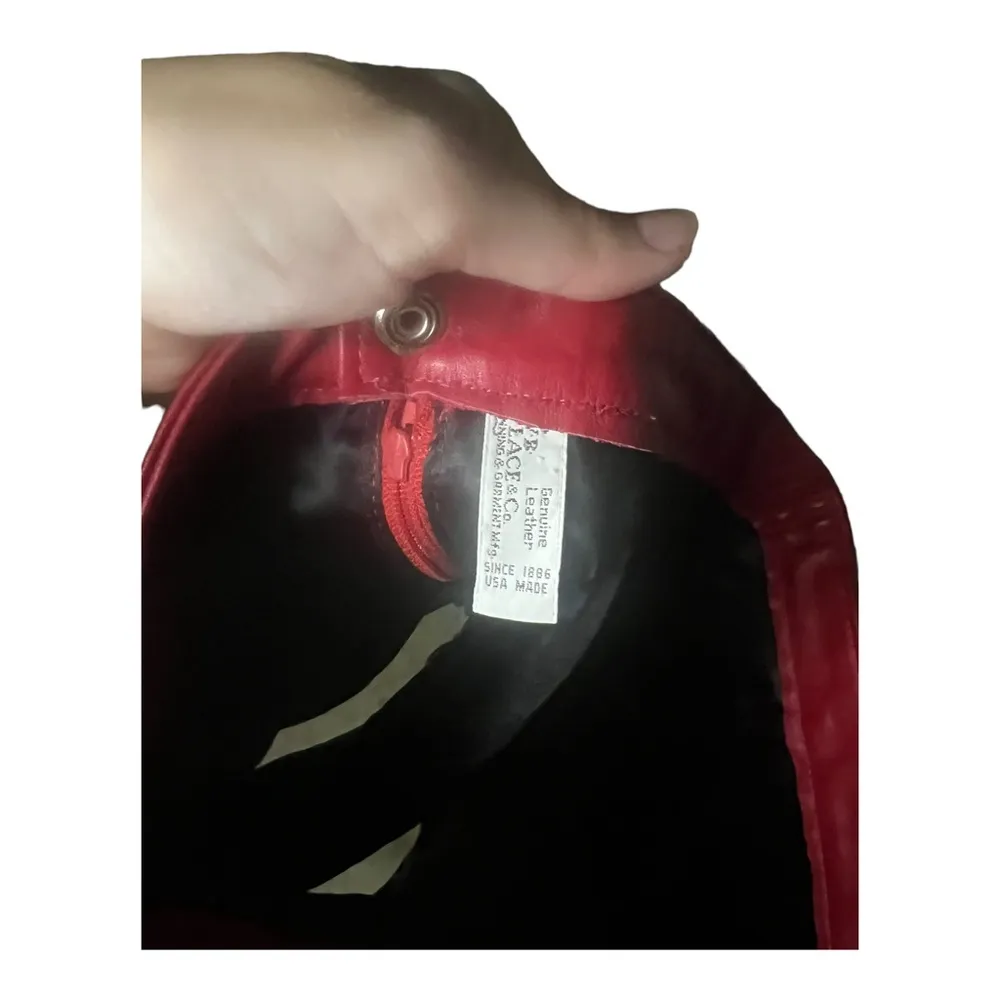 Vintage 60s/70s Cherry Red Genuine Leather Skirt 10 - Image 3