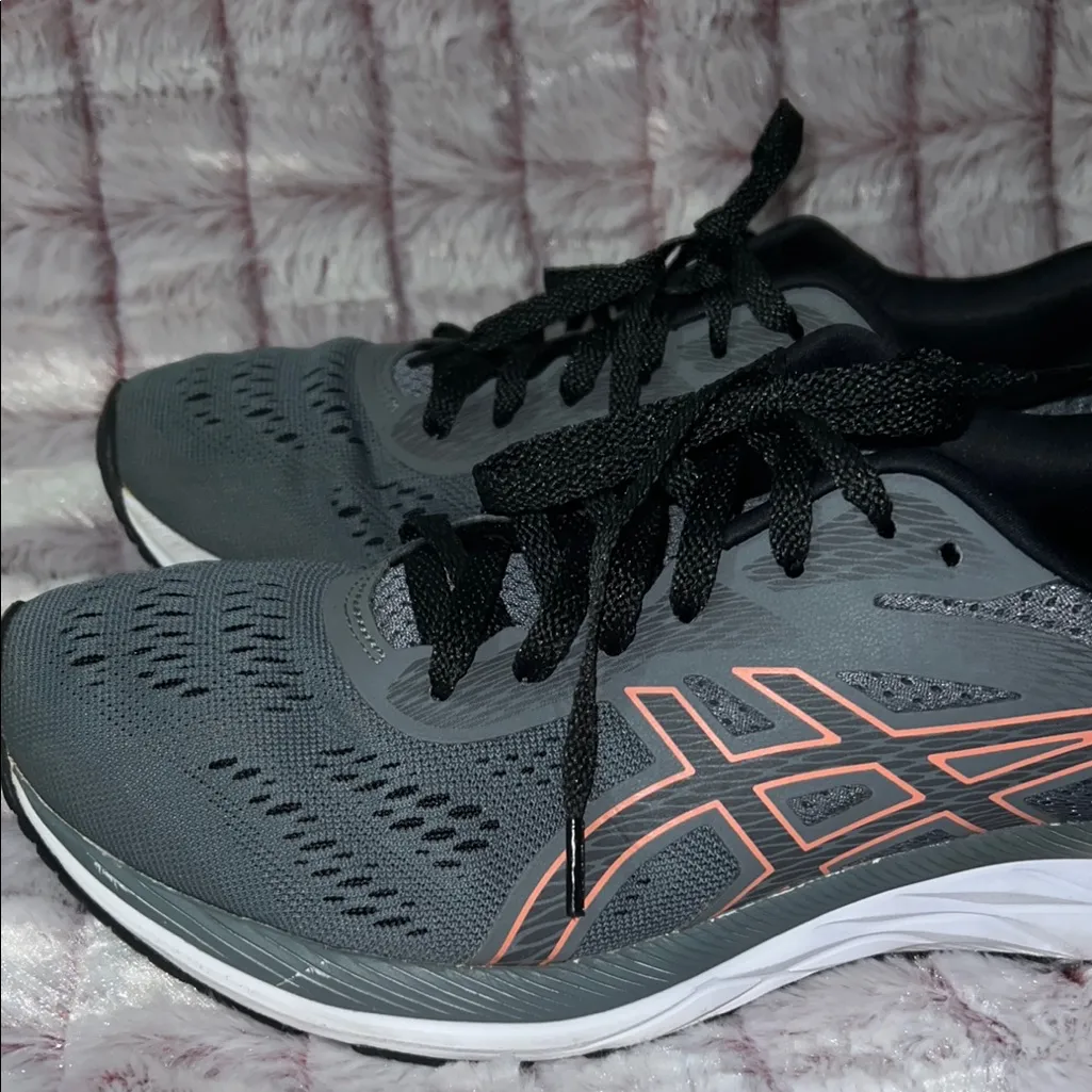 Asics Gray and Black Athletic Shoes with‎ Breathable Mesh - Image 8