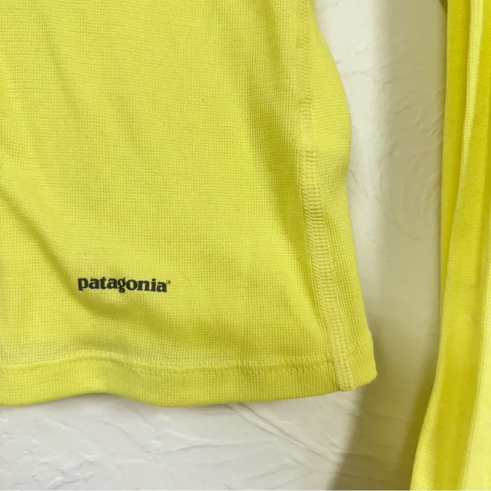Patagonia Yellow Thermal Base Layer Tee Shirt Womens XS Capilene Long Sleeve - Image 5