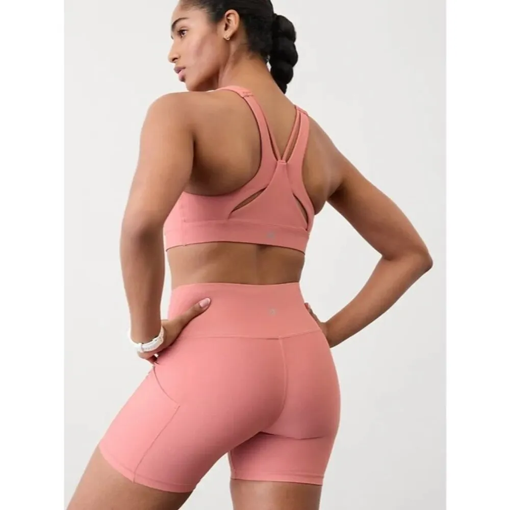 Athleta XL Interval Stash 5" Bike Short X-Large Natural Rose - Image 2