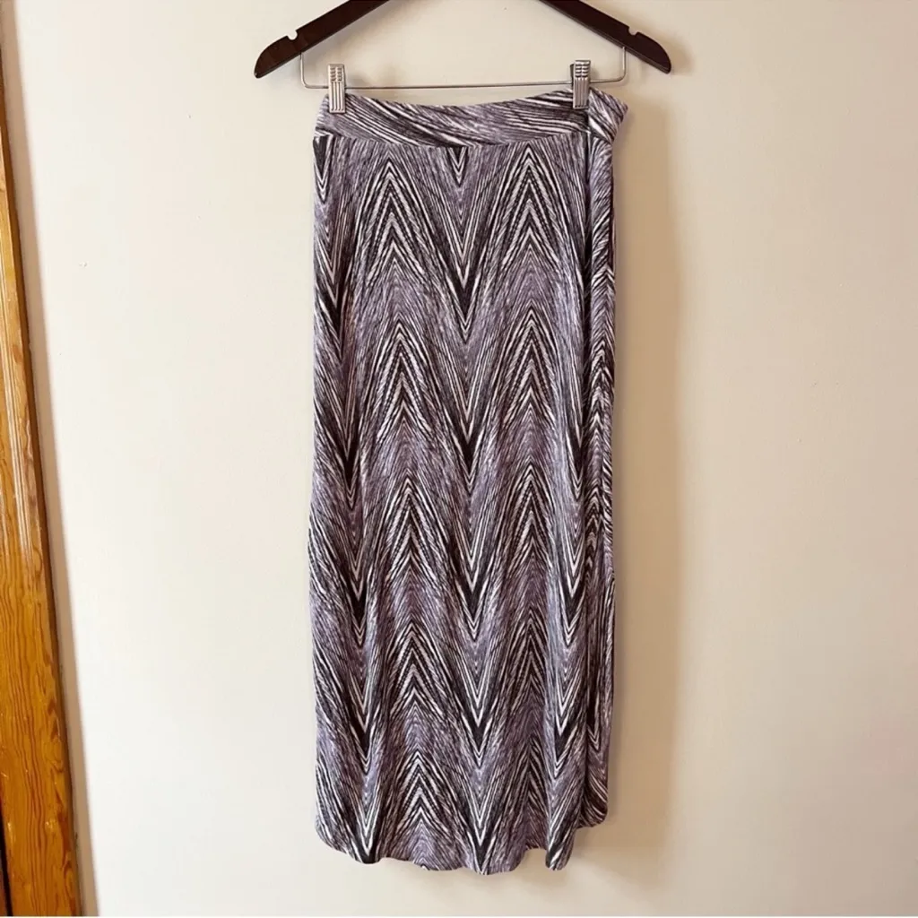 Anthropologie Maeve Maxi Skirt Womens Size Medium Purple Print Monetta Stretch - Image 6