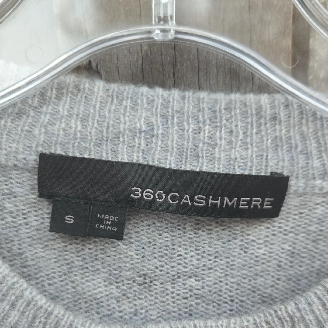 360 Cashmere Light Gray Crew Neck Sweater - Image 2