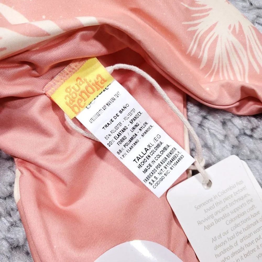 Agua Bendita Avy Maniera Bikini Swim Bottom Pink Yellow Sun Moon Size XL - Image 5