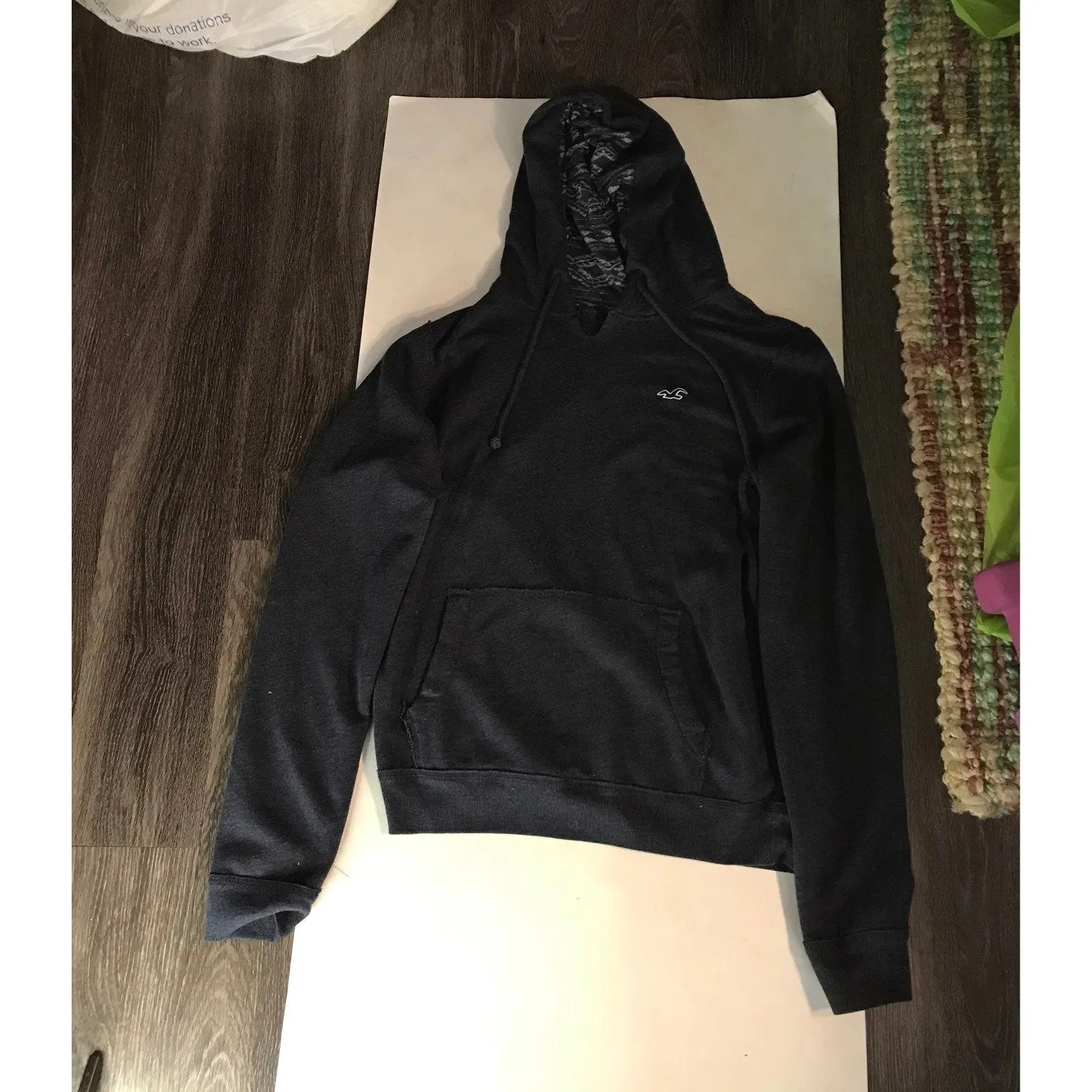 Hollister Navy Hoodie M Unisex Preppy Utility Cozy Comfy Classic Preppy Nautical Blue Size M - Image 5