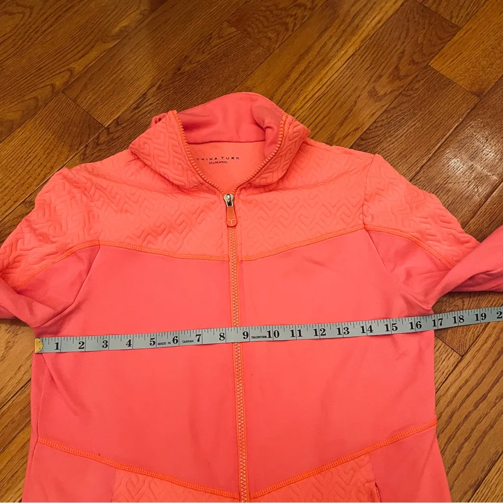 Trina Turk Recreation athletics zip up jacket sporty pink Sz small - Image 14