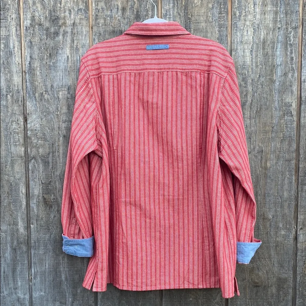 Duluth Trading Co Red Button Down Shirt with Collared Design Size XL - Image 5